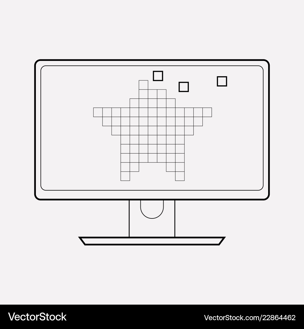 Raster art icon line element Raster art icon line element vector image