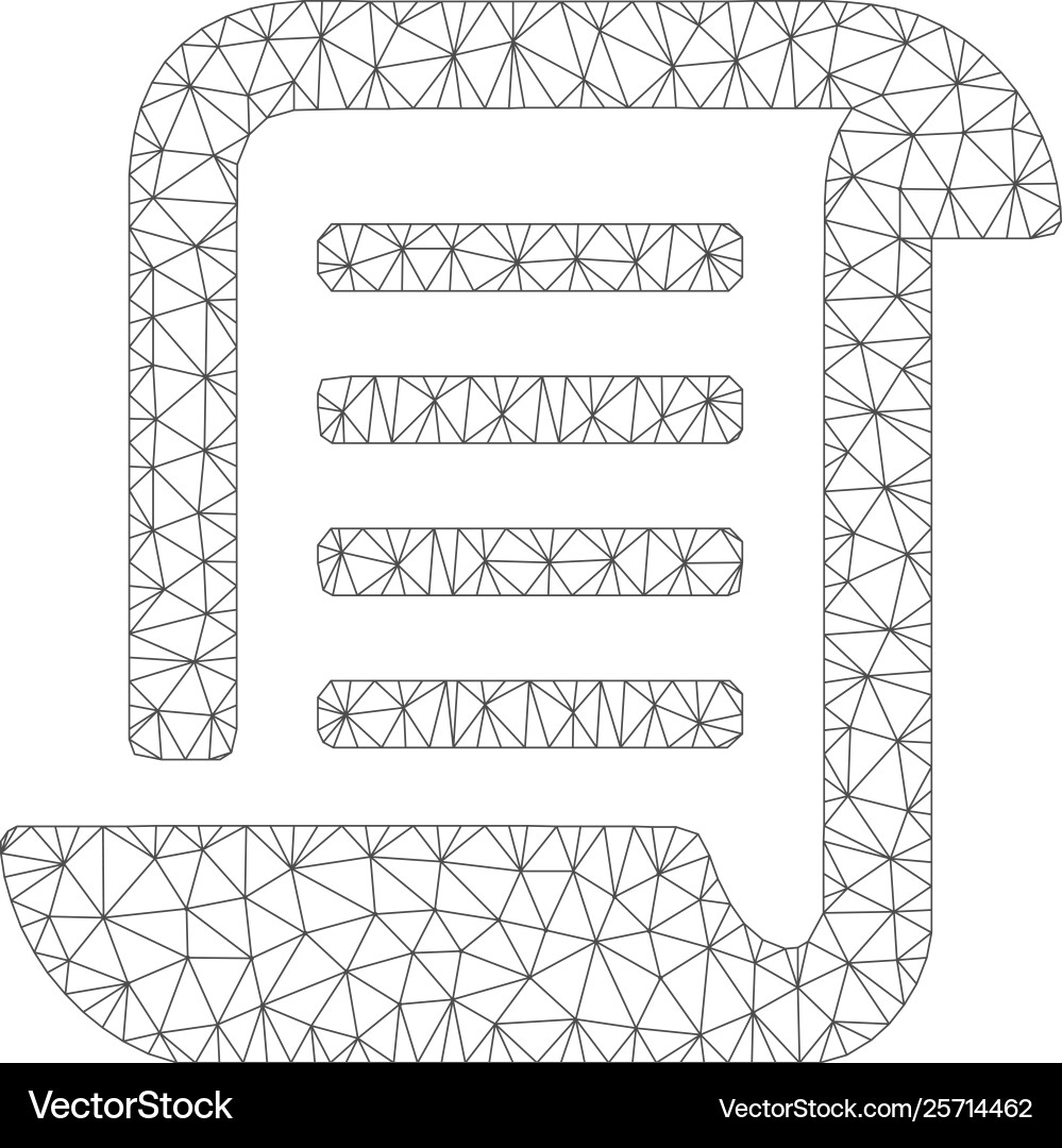 Roll document polygonal frame mesh Roll document polygonal frame mesh vector image