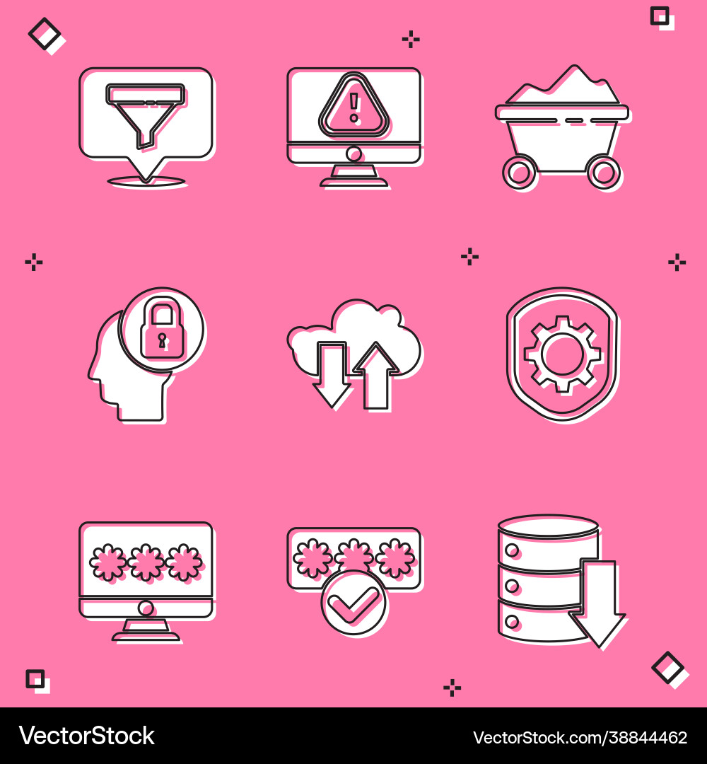 Set location with sales funnel monitor Set location with sales funnel monitor vector image