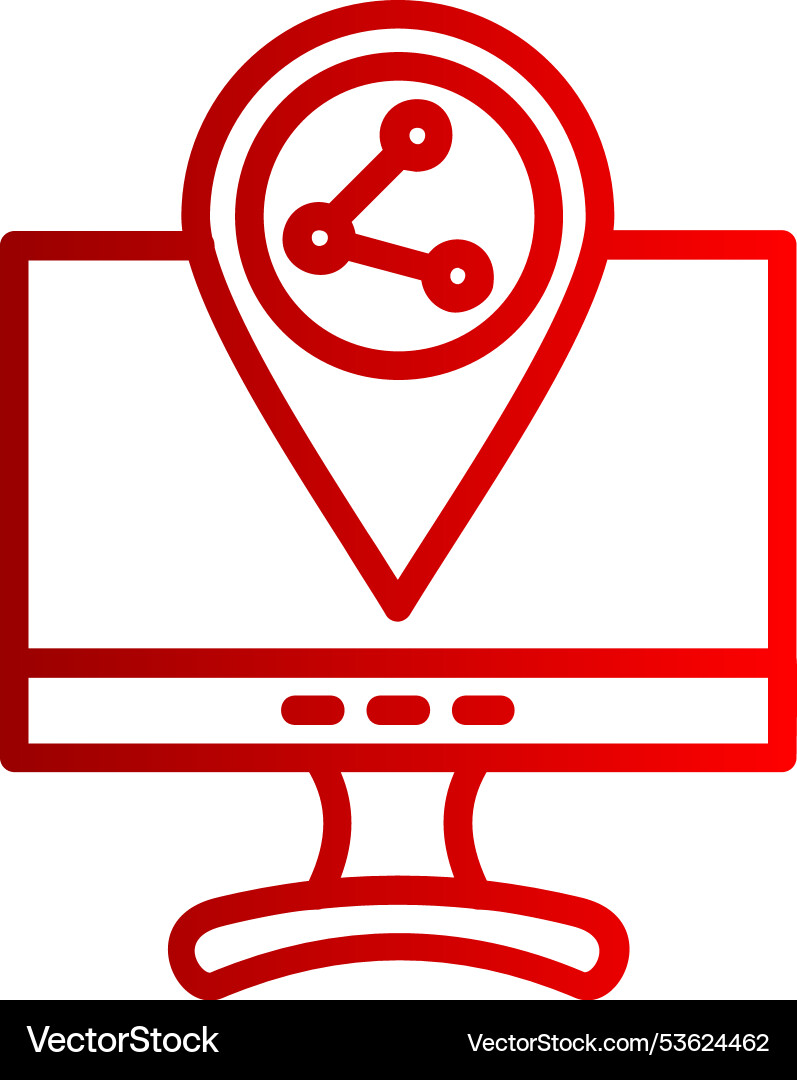 Share location line gradient icon Vector Image