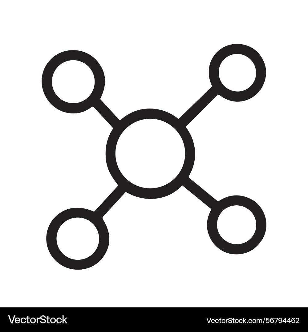 Simple outline circular molecule structure Vector Image