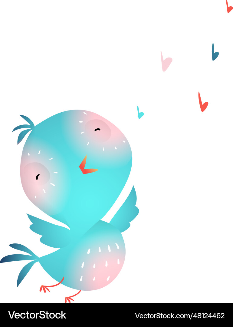 Singing Bird Character - Kids Art Vector Image