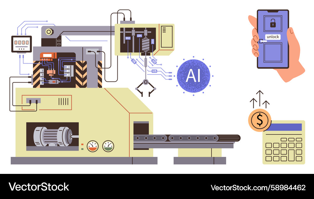 Smart automation system with ai integration Smart automation system with ai integration Vector Image