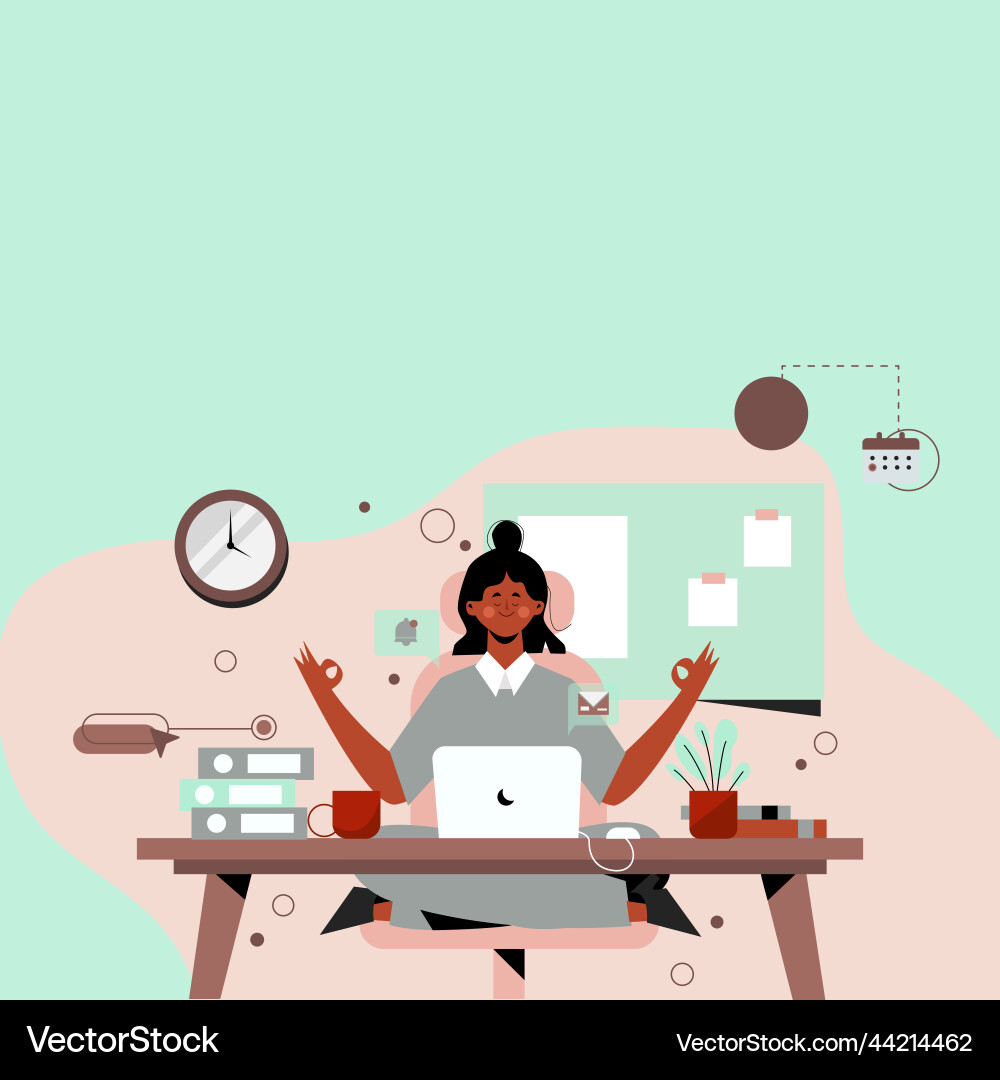 Tidy workspace setup smart office arrangement Tidy workspace setup smart office arrangement vector image