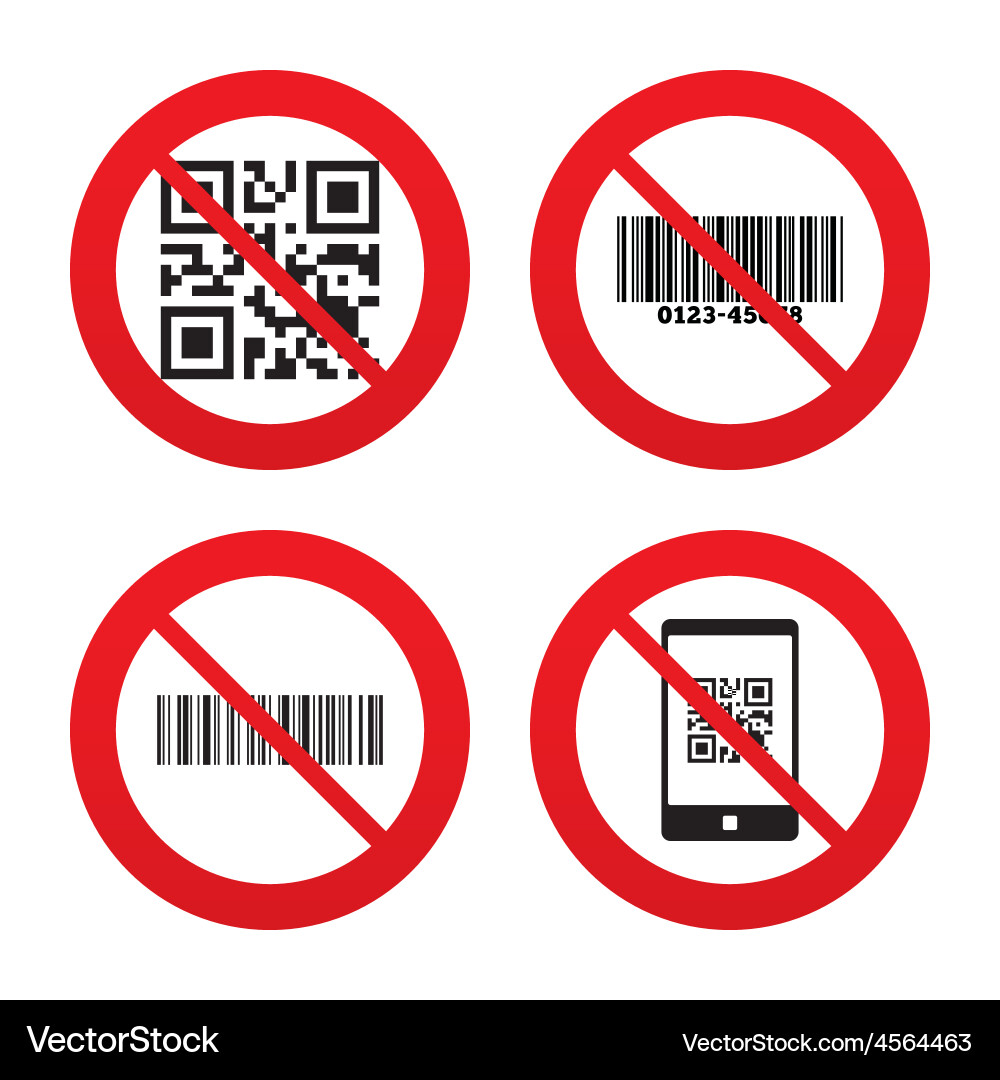 Bar and qr code icons scan barcode symbol vector image
