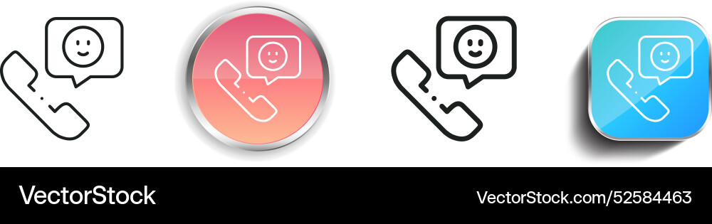 Calling icon thin linear regular and button style Vector Image