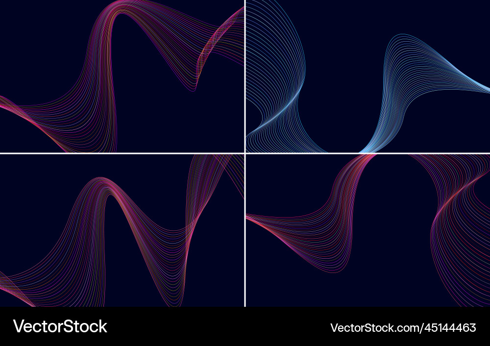 Collection of geometric minimal lines pattern set Vector Image