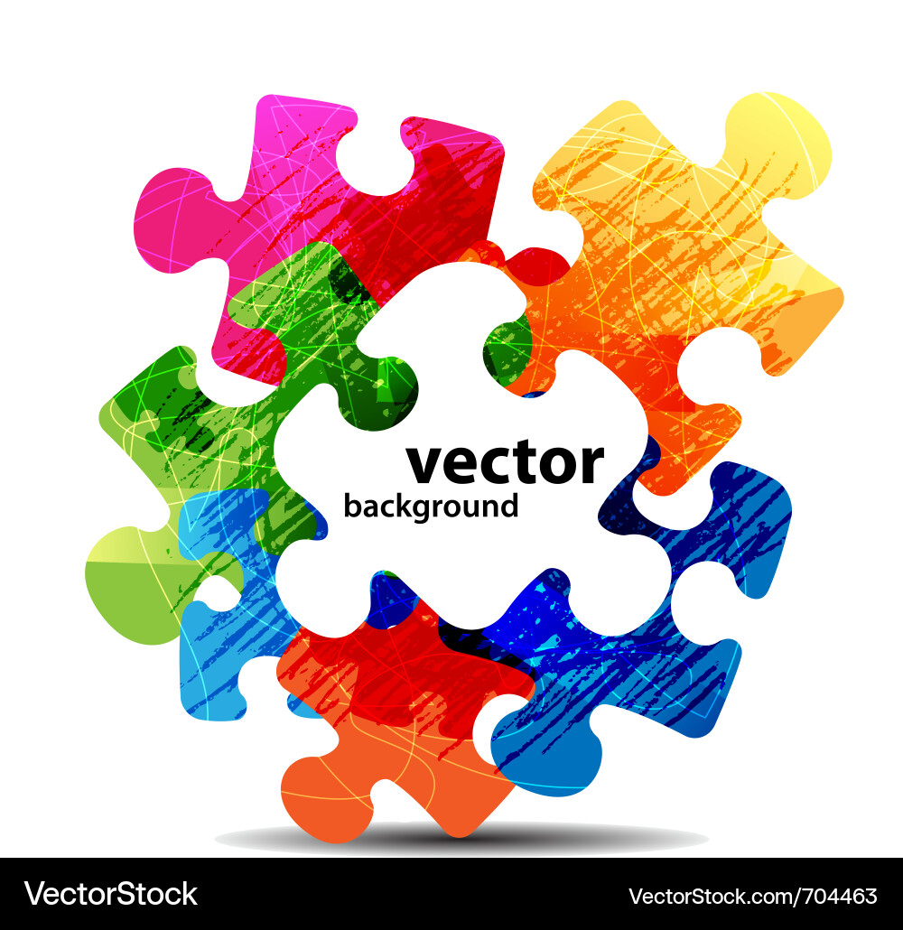 Colorful Puzzle Shape - Abstract Vector Image