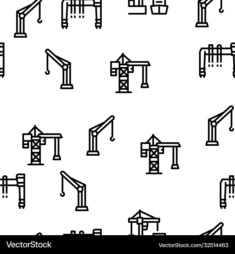 Crane building machine seamless pattern Crane building machine seamless pattern vector image
