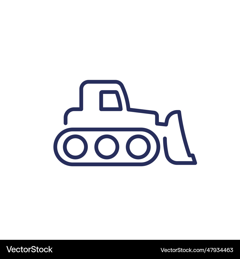 Crawler dozer icon simple line Vector Image