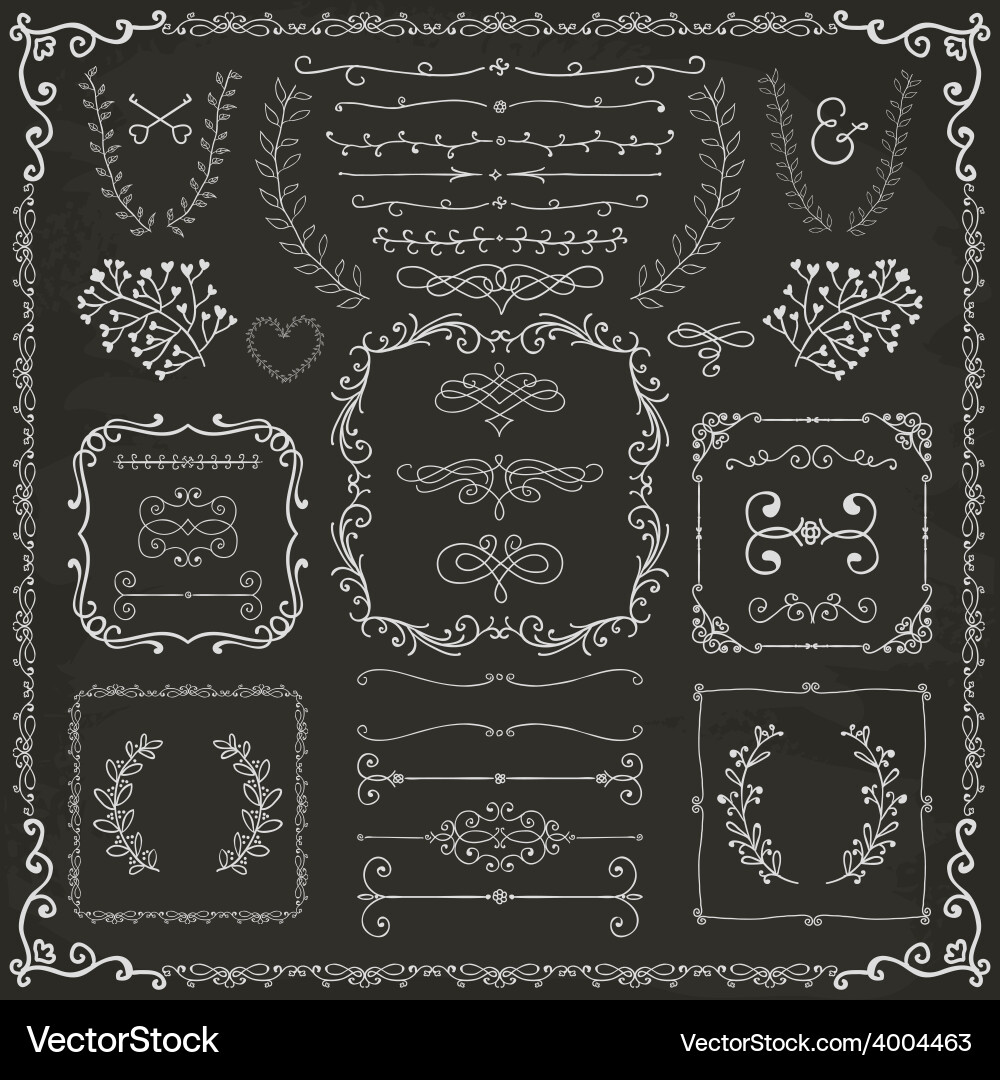 Hand drawn design elements Royalty Free Vector Image