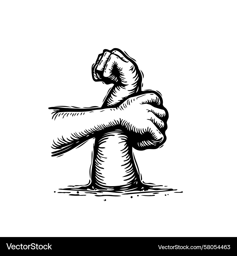 Hands Clasped in Unity Vector Image