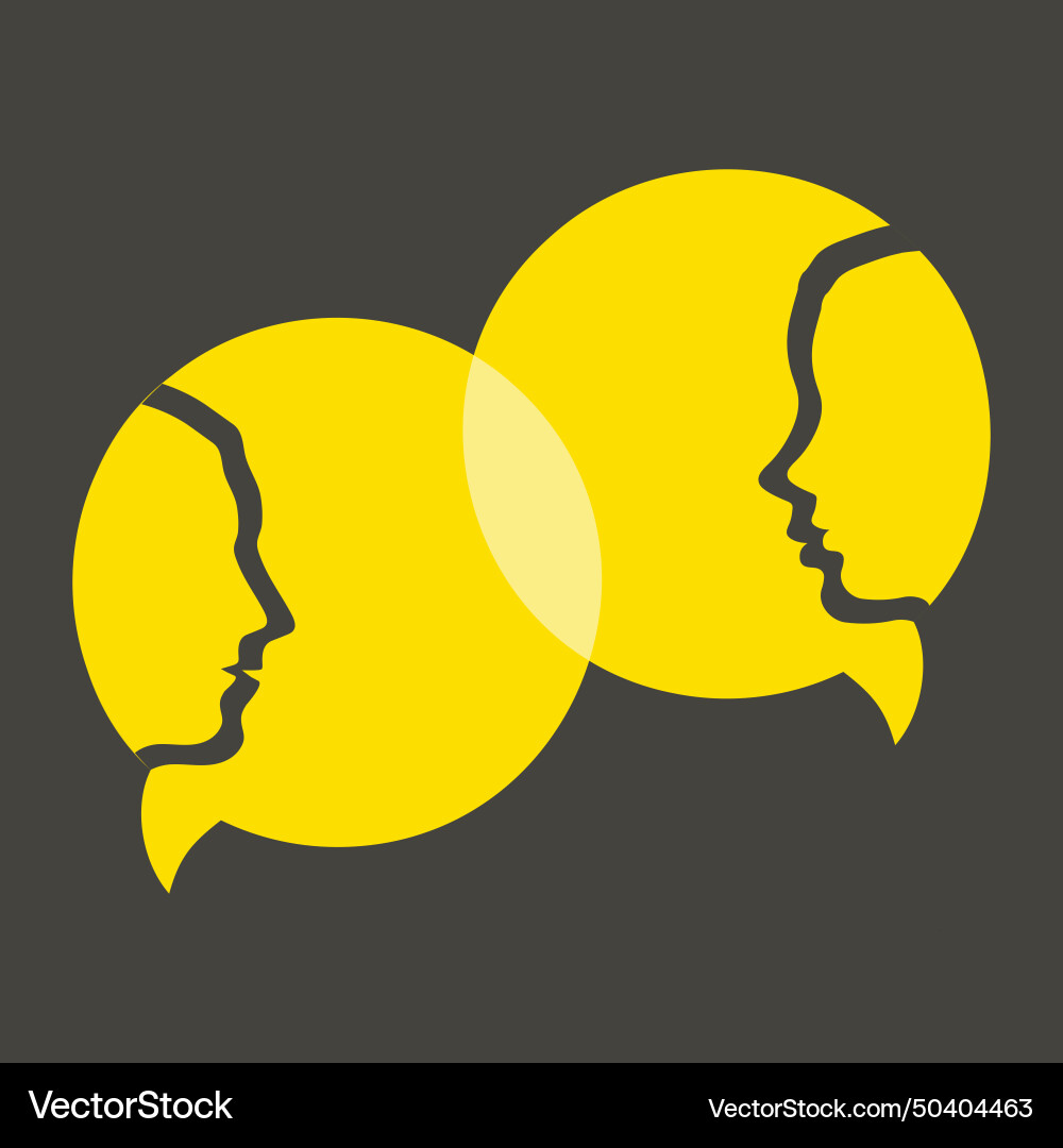 Man and woman yellow speech bubbles Man and woman yellow speech bubbles vector image