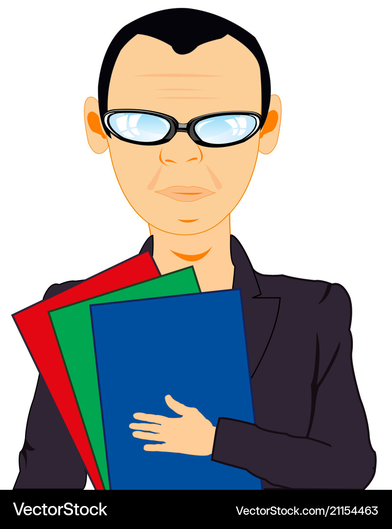 Man with file Vector Image