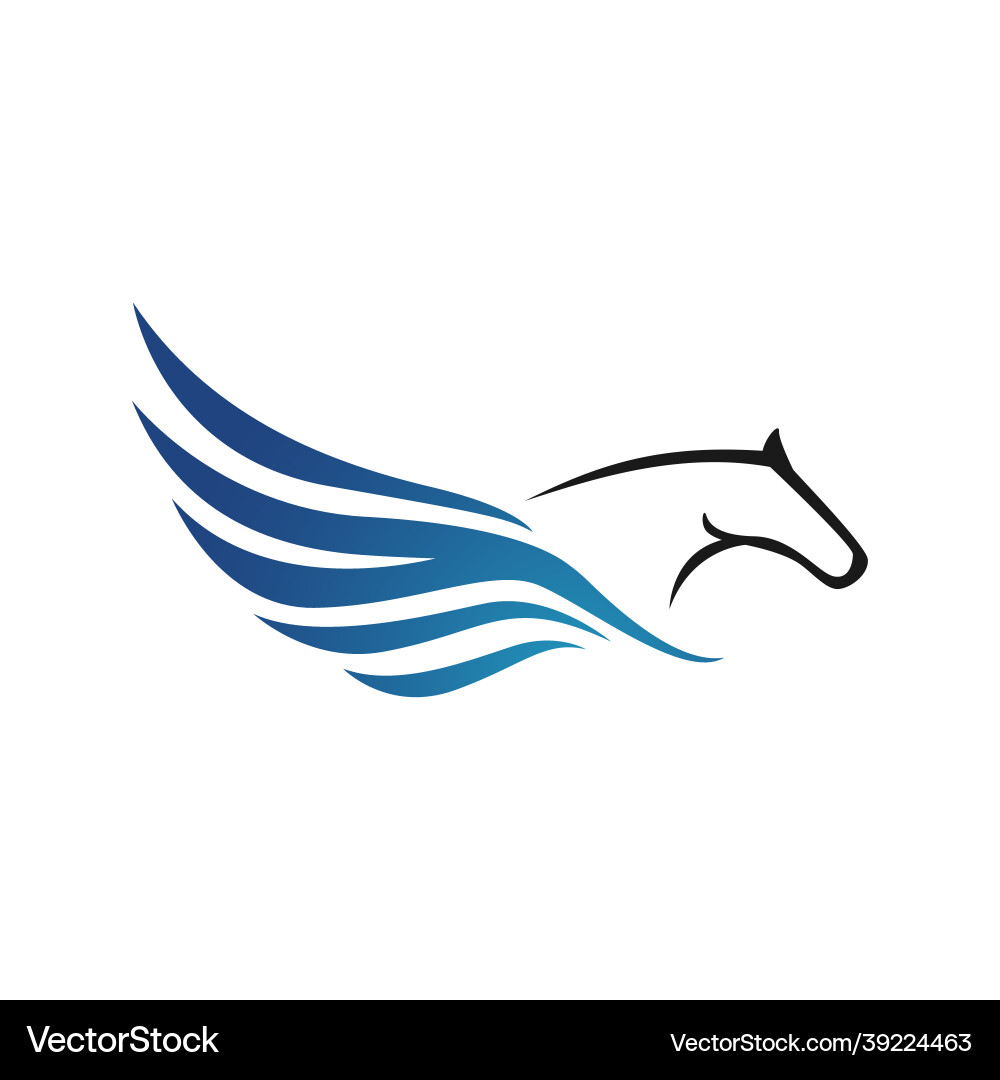 Pferd mit Flügeln kraftvoll fliegenden Pegasus Einhorn Pferd mit Flügeln kraftvoll fliegenden Pegasus Einhorn vektorbild