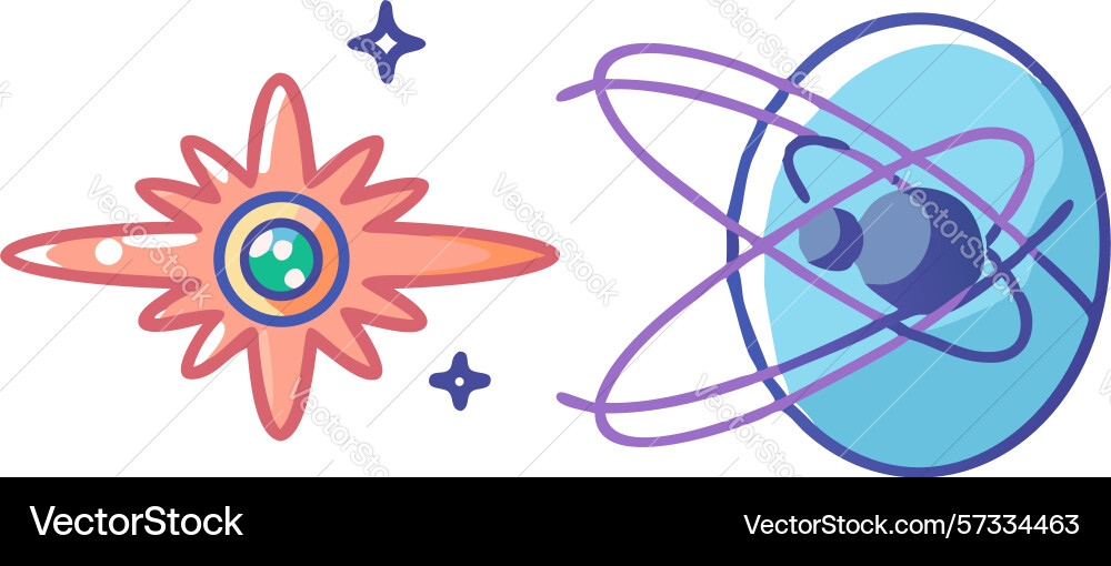 Quantum computing and advanced physics icon vector image
