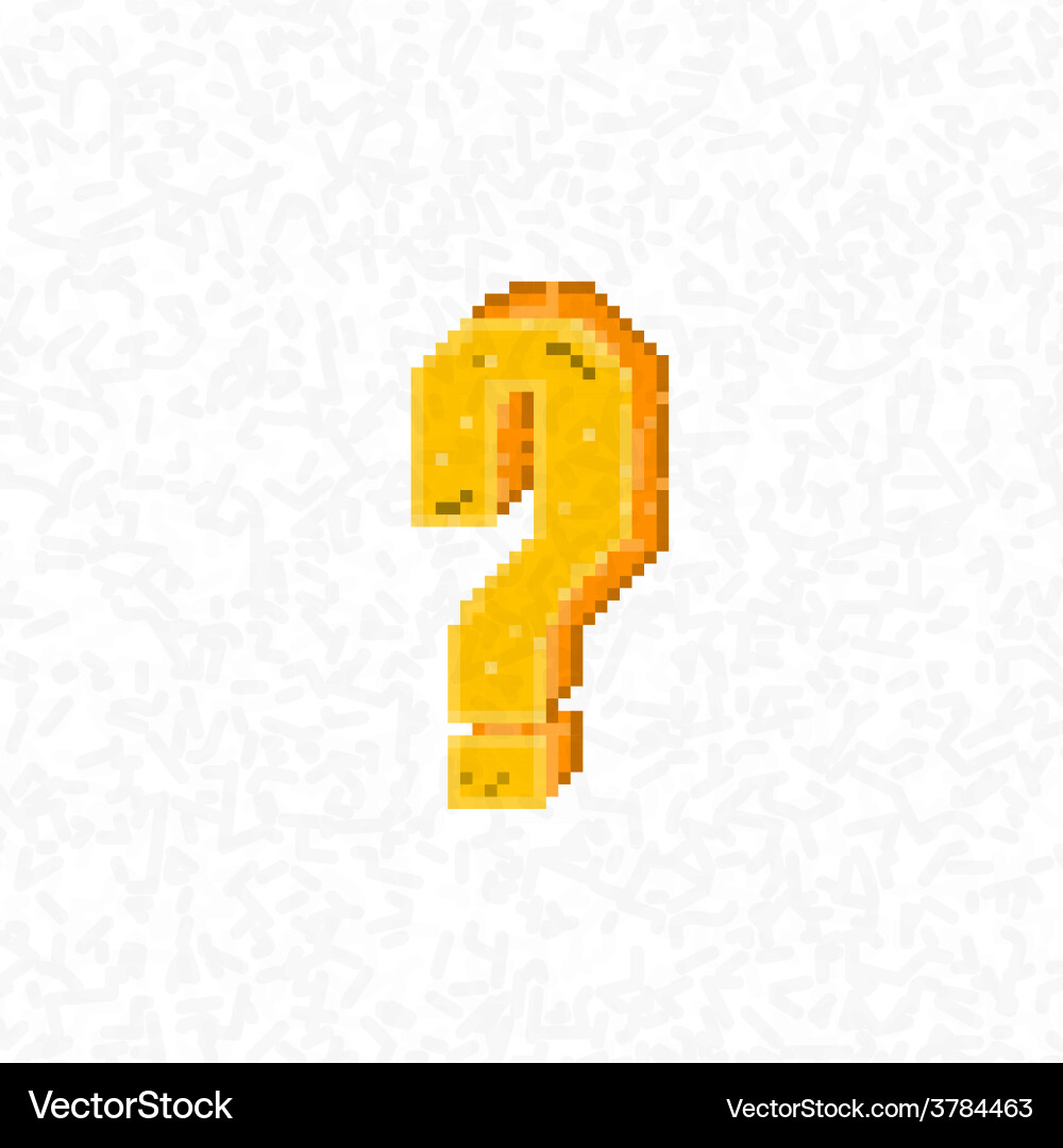 Retro question mark symbol style 8 bit Vector Image