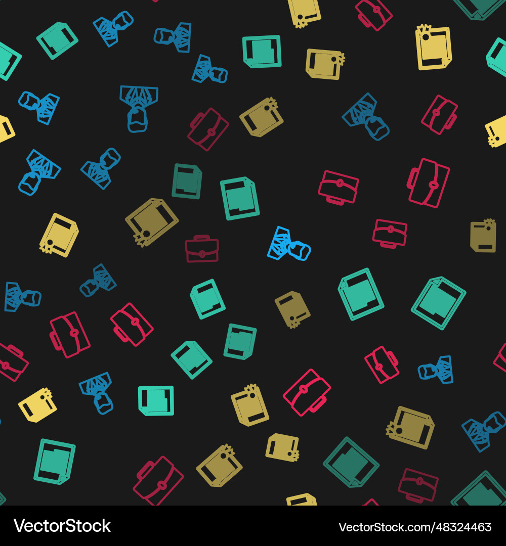 Set line man with a headset document certificate Set line man with a headset document certificate vector image