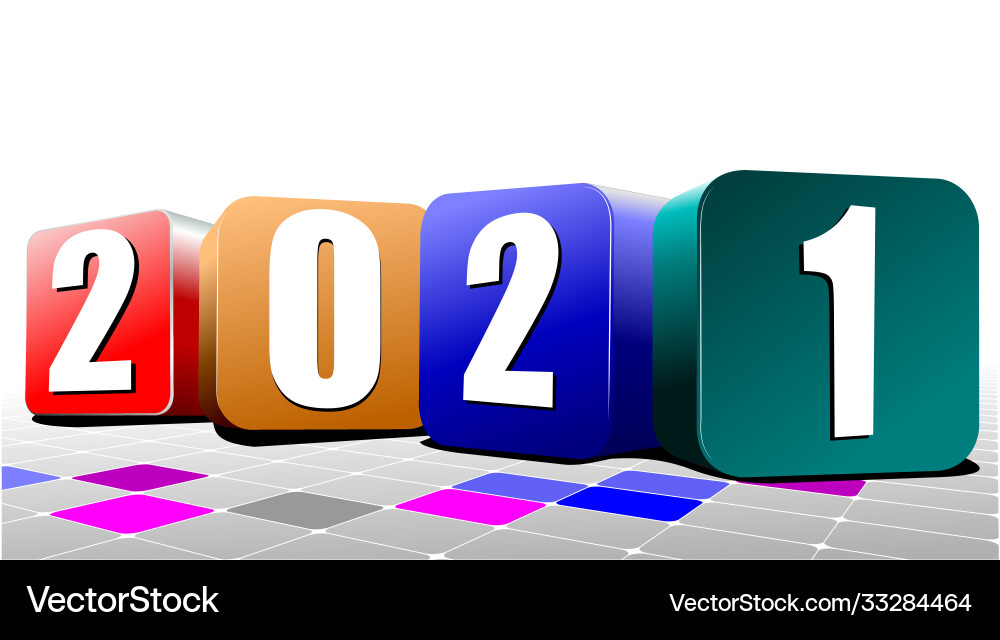 20121 cube calendar 3d Vector Image
