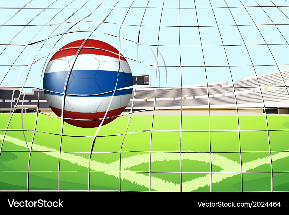 A ball from thailand hitting score Vector Image
