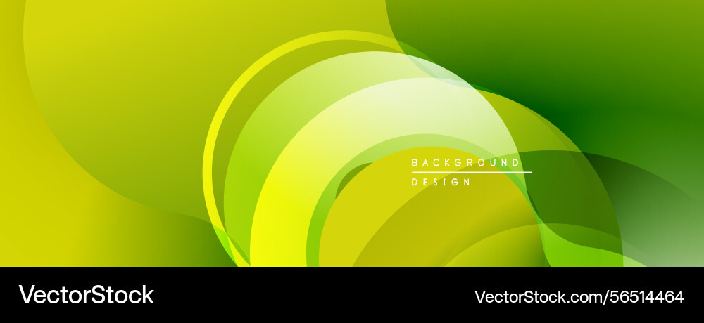 Abstract green background smooth flowing shapes Vector Image
