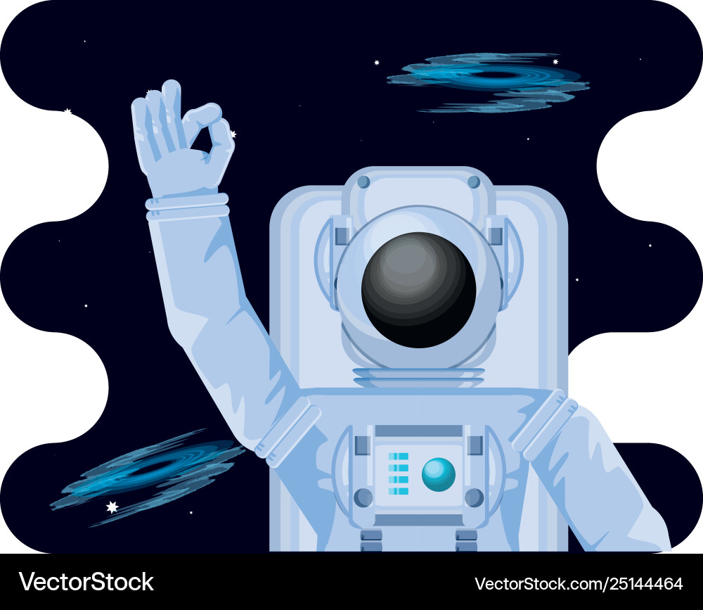 Astronaut character in space scene Vector Image
