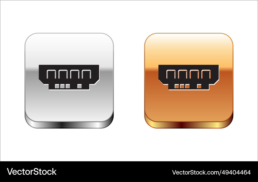 Black ram random access memory icon isolated Black ram random access memory icon isolated vector image