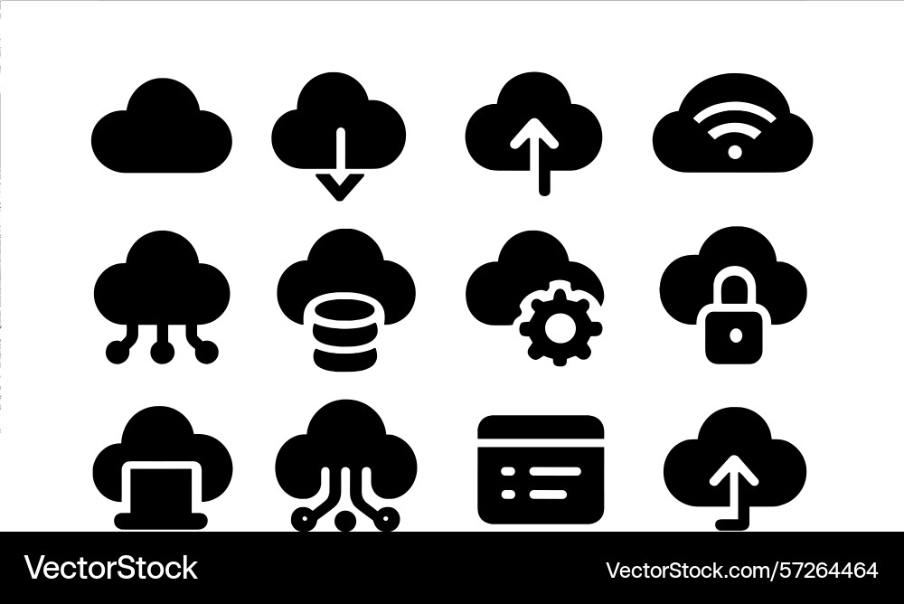 Cloud computing icons data transfer vector image