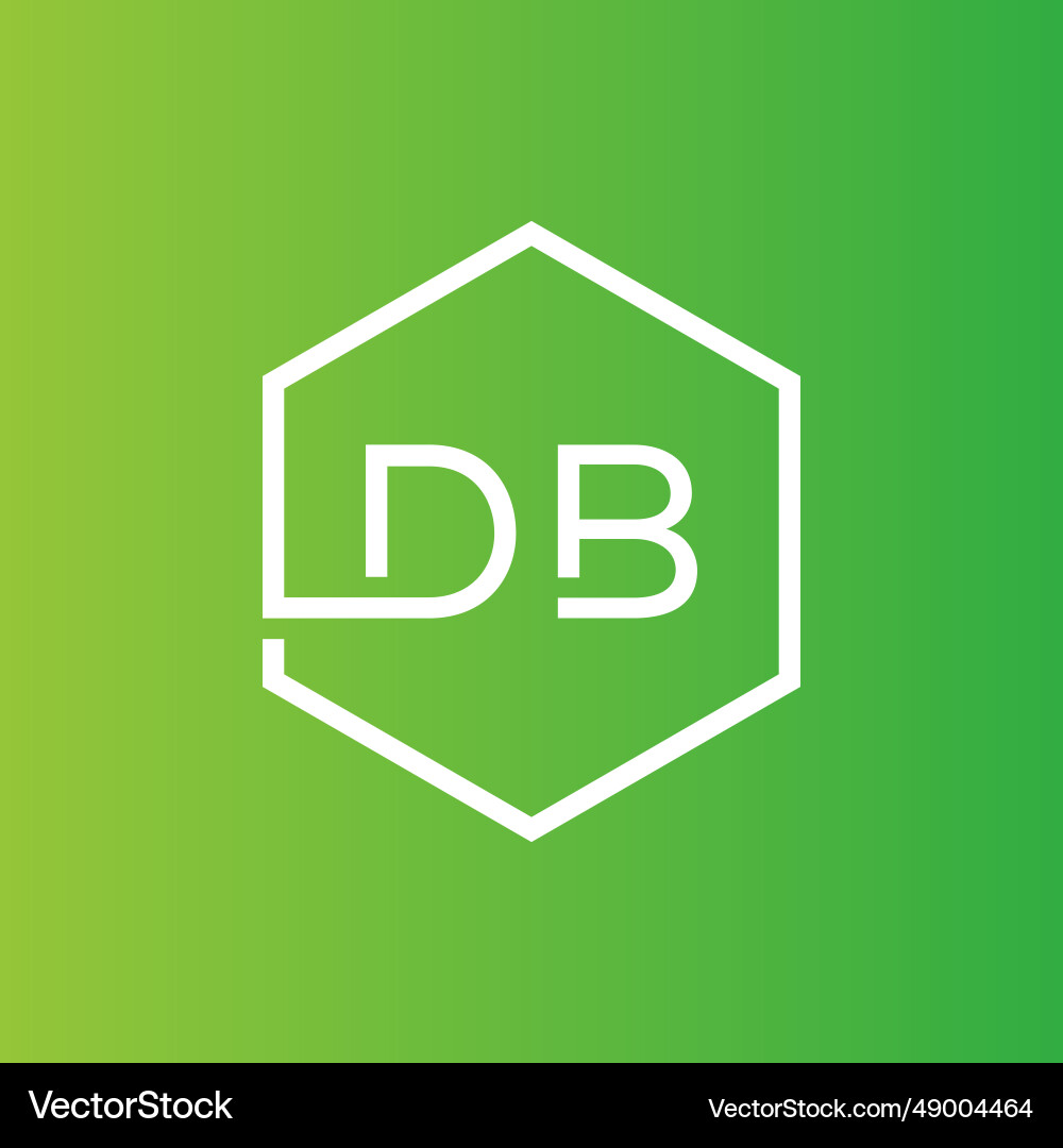 Creative initial letter db hexagon logo design Vector Image