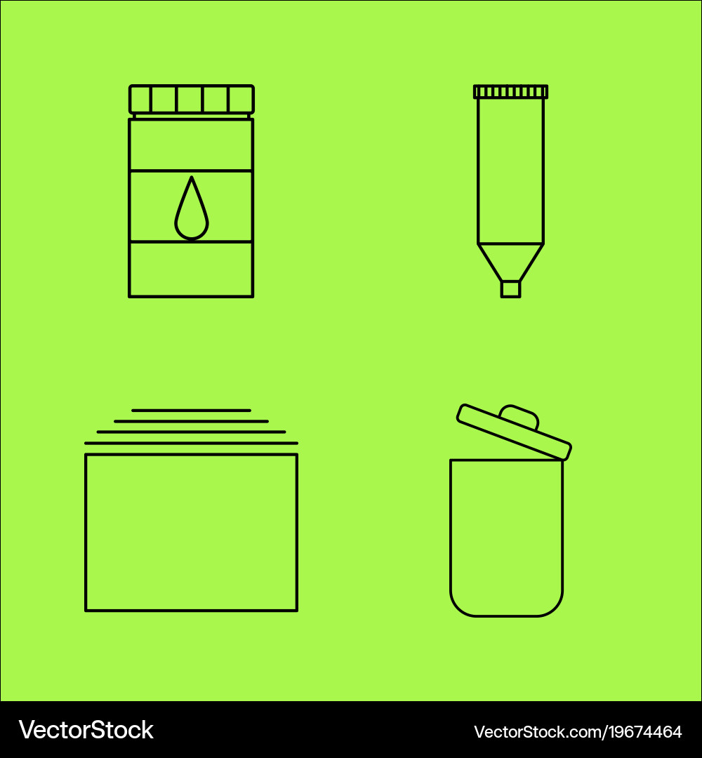 Design elements simple linear outline icon set vector image