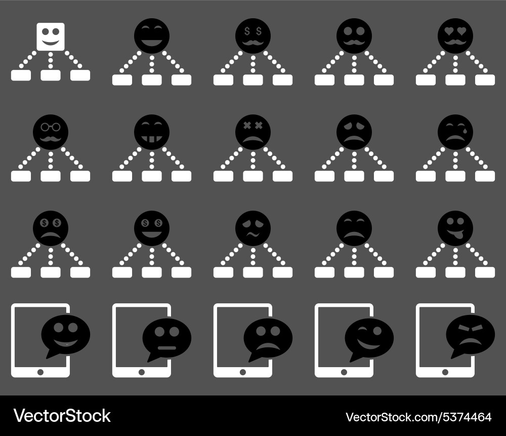 Emotion hierarchy and sms icons Vector Image