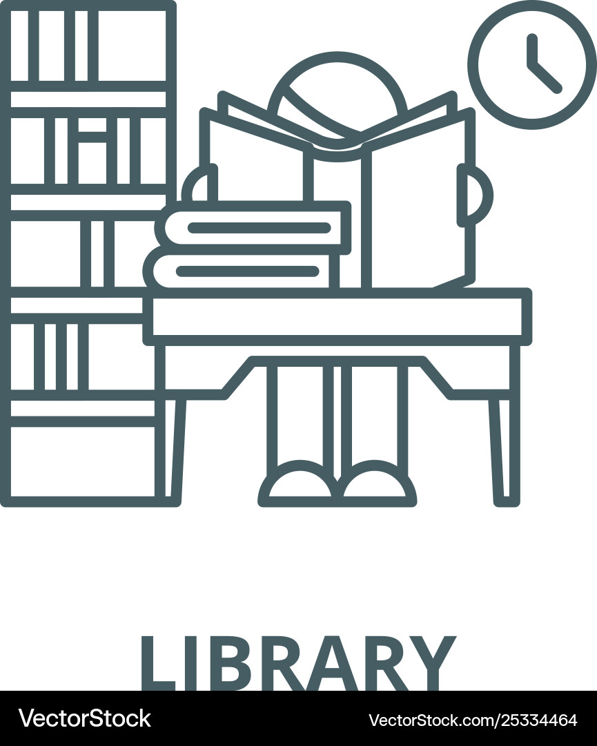 Library line icon linear concept outline Library line icon linear concept outline vector image
