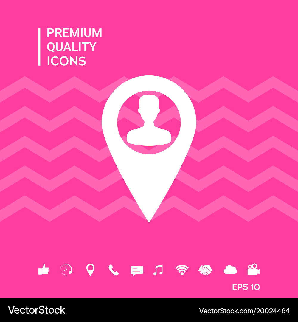Map pointer with man silhouette Vector Image