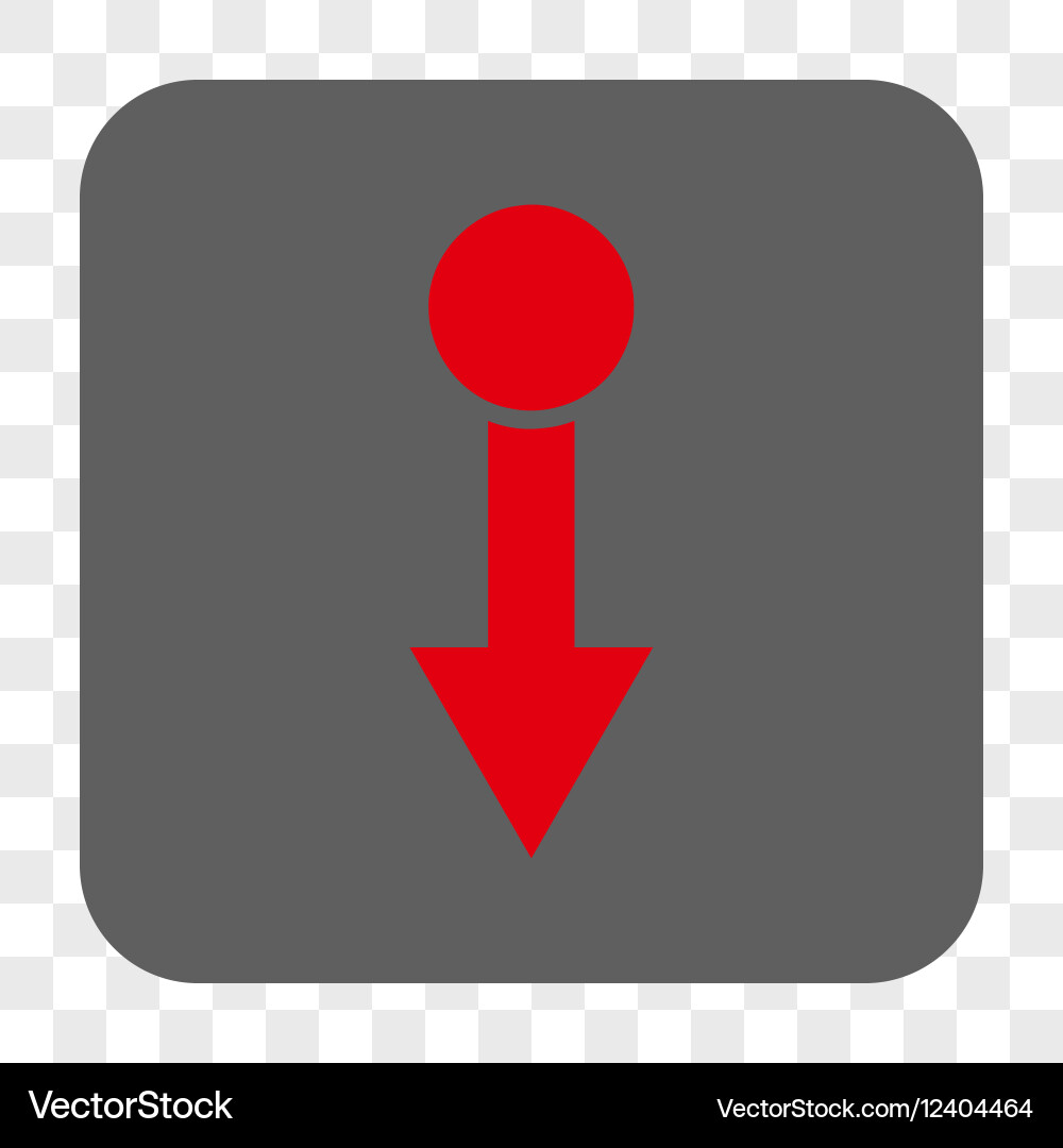 Pull down rounded square button vector image