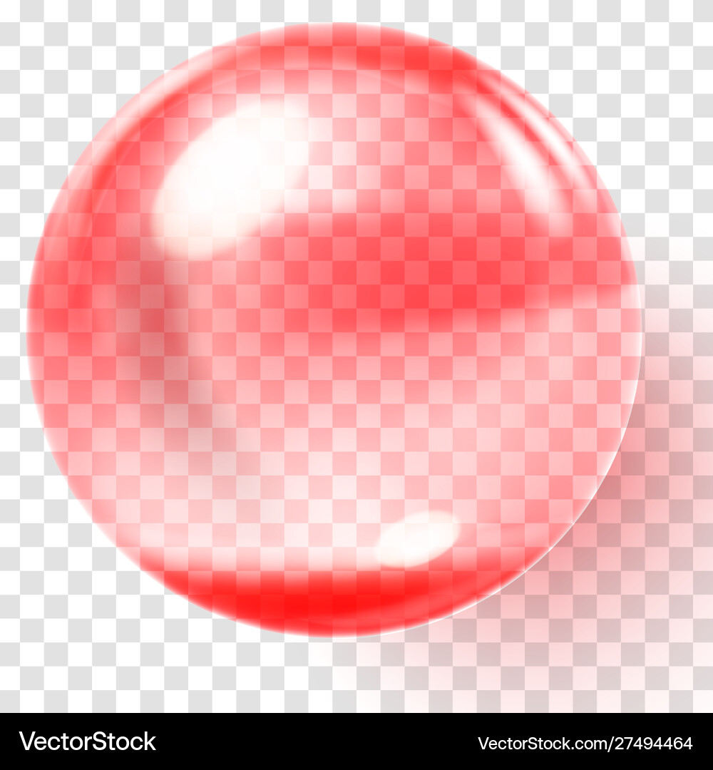 Realistische rote Glaskugel transparent Kugel Realistische rote Glaskugel transparent Kugel Vektorbild