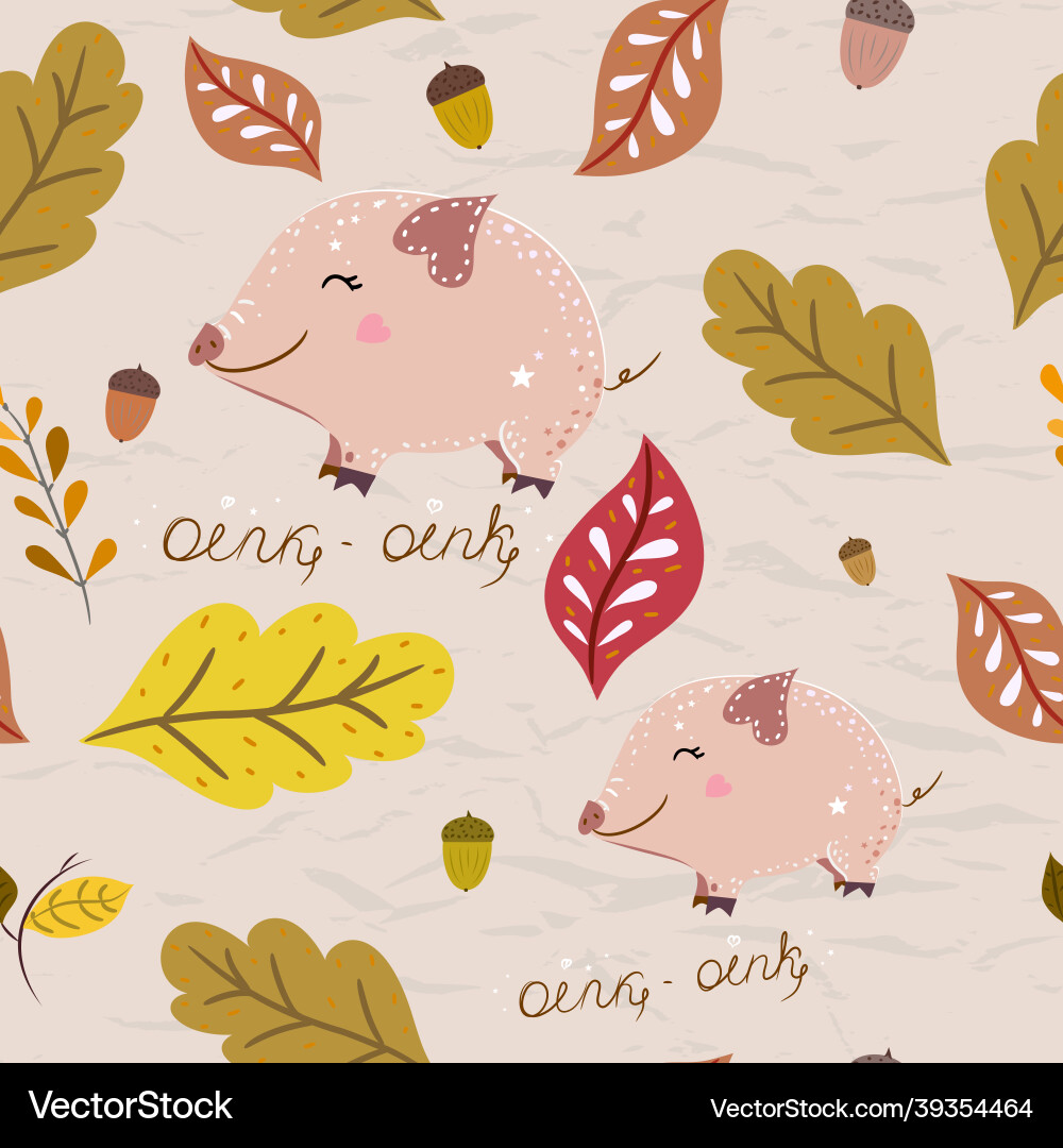 Seamless pattern in autumn colors from collection vector image