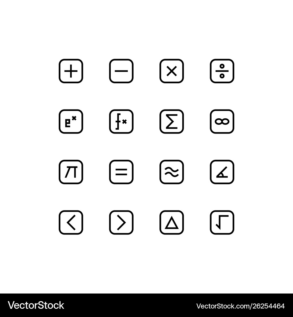 Set math mathematics outline style icons Vector Image