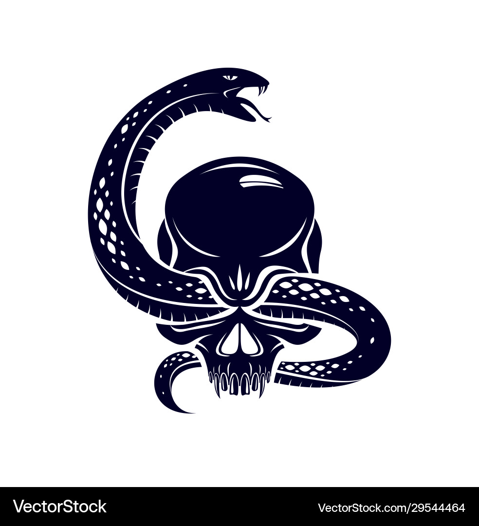 Skull with snake devil evil sign vintage design – Royalty-Free Vector |  VectorStock, image size:984x1080