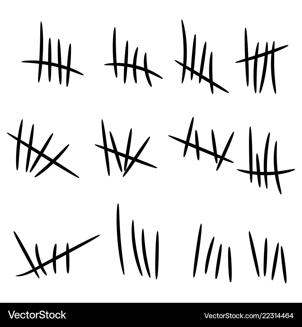 Tally Marks Counting System vector image