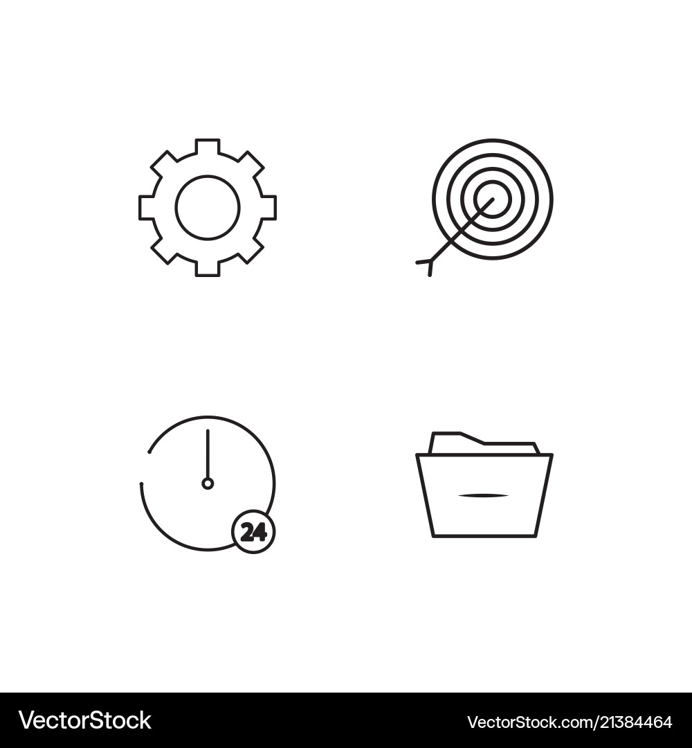 Time linear icons set simple outline vector image
