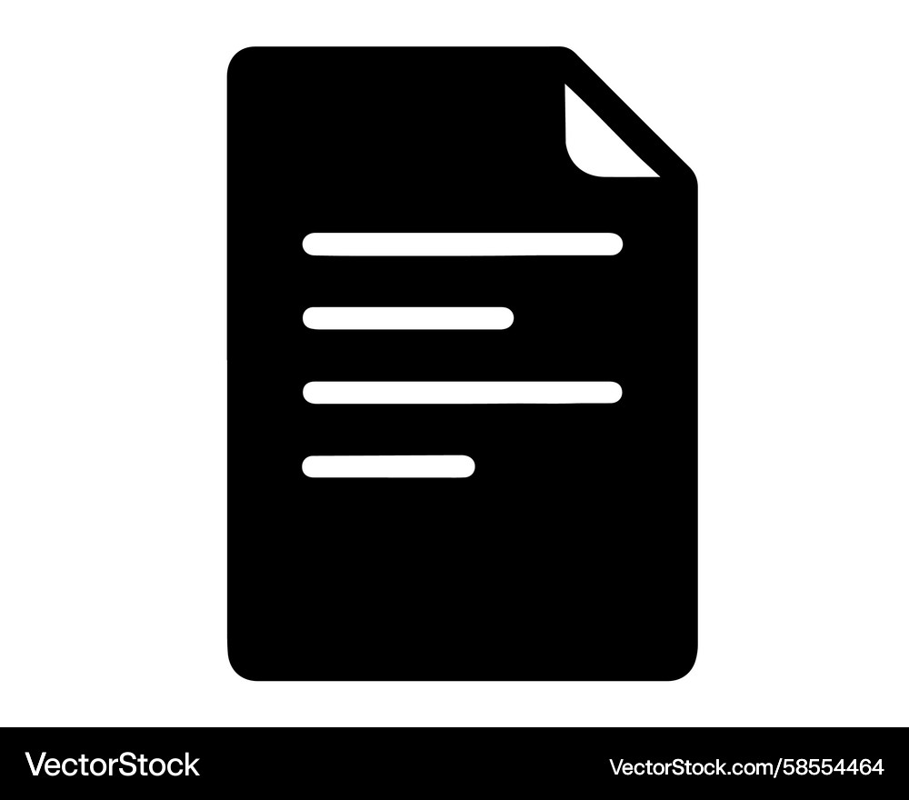 White Document with Text Lines Vector Image