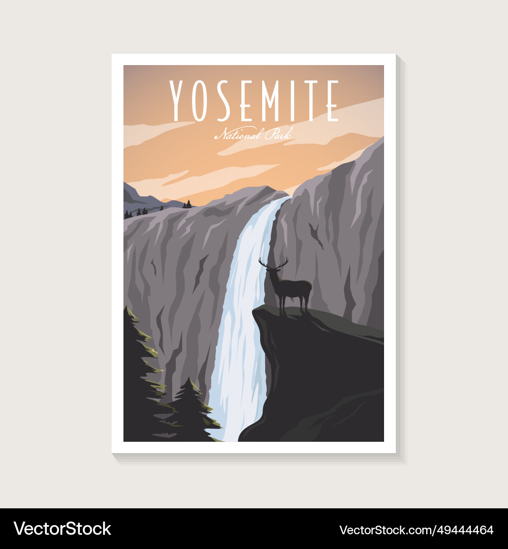 Yosemite national park poster design vector image