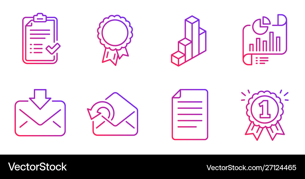 3d chart send mail and file icons set success 3d chart send mail and file icons set success vector image