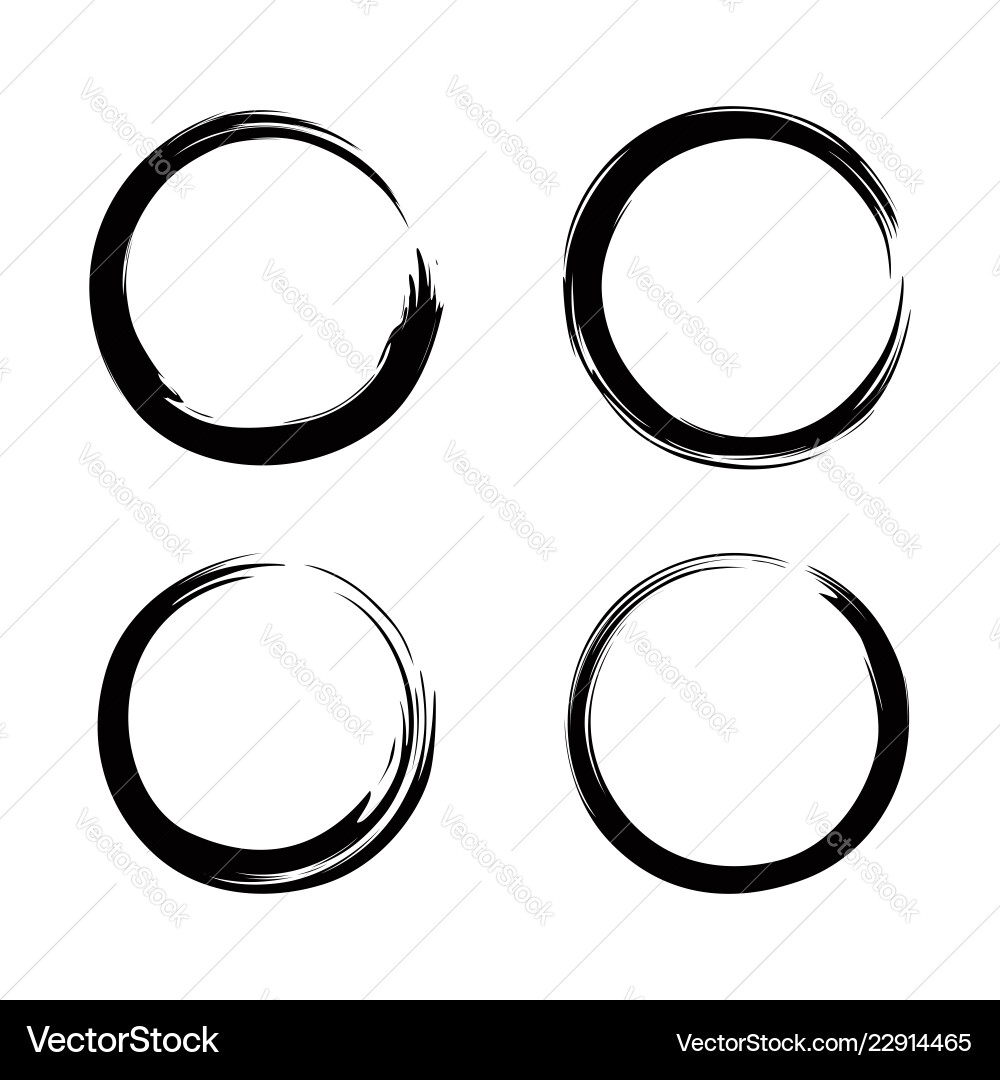 Black Zen Circle Collection Vector Image