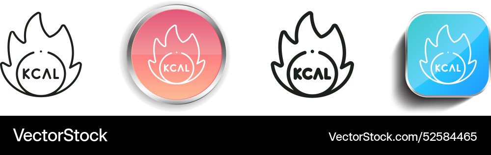 Calories icon thin linear regular and button vector image