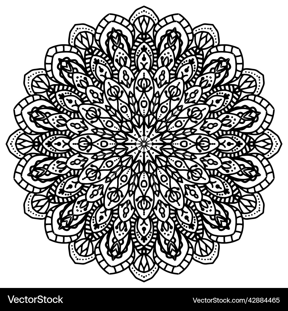 Circular pattern in form of mandala for henna Circular pattern in form of mandala for henna Vector Image