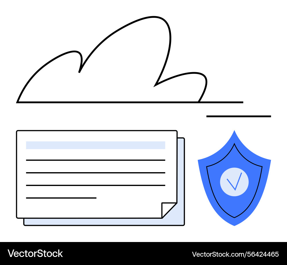 Cloud storage security with document accessibility Vector Image