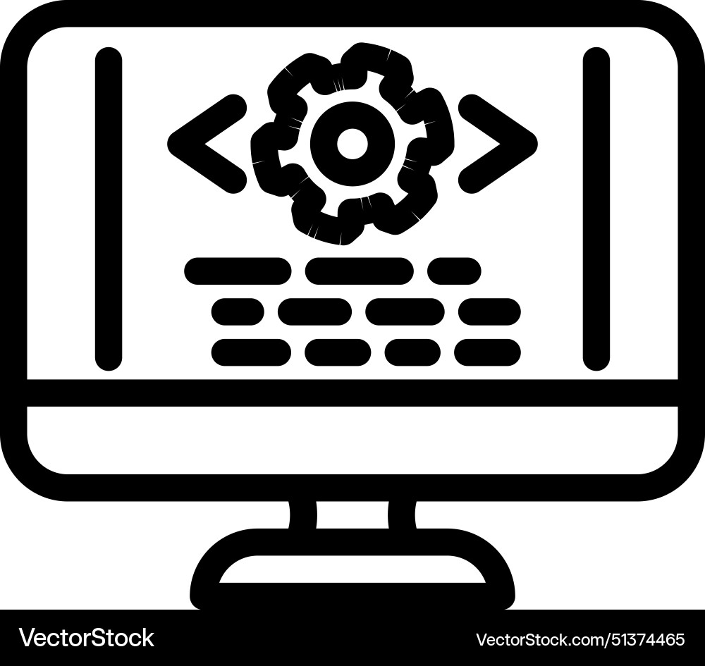 Code optimization analyst line icon Code optimization analyst line icon vector image