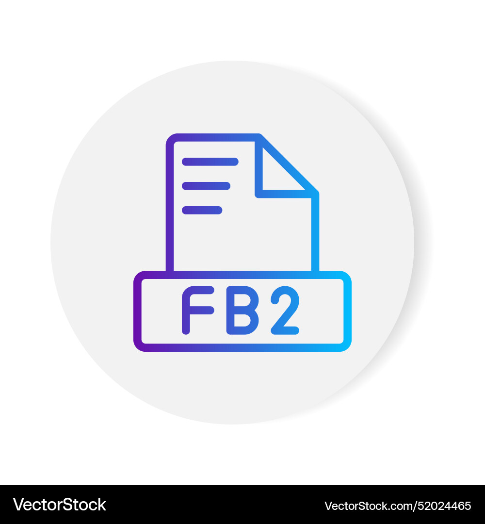 Fb2 document format file icon with gradient Fb2 document format file icon with gradient vector image