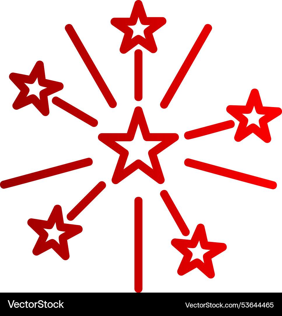 Fireworks line gradient icon Vector Image
